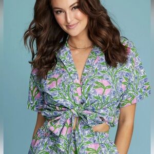 Liberty & justice The Ainatou Shirt grotto print short sleep top (XL)